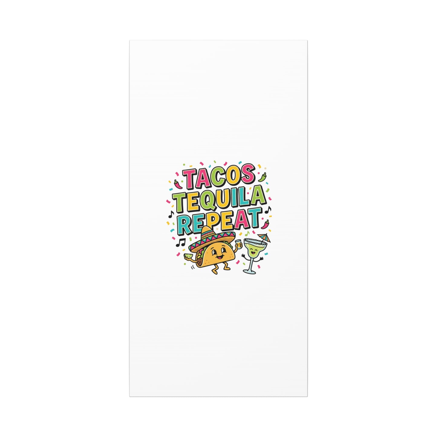 Tacos Tequila Repeat Canvas | Cinco de Mayo party wall art