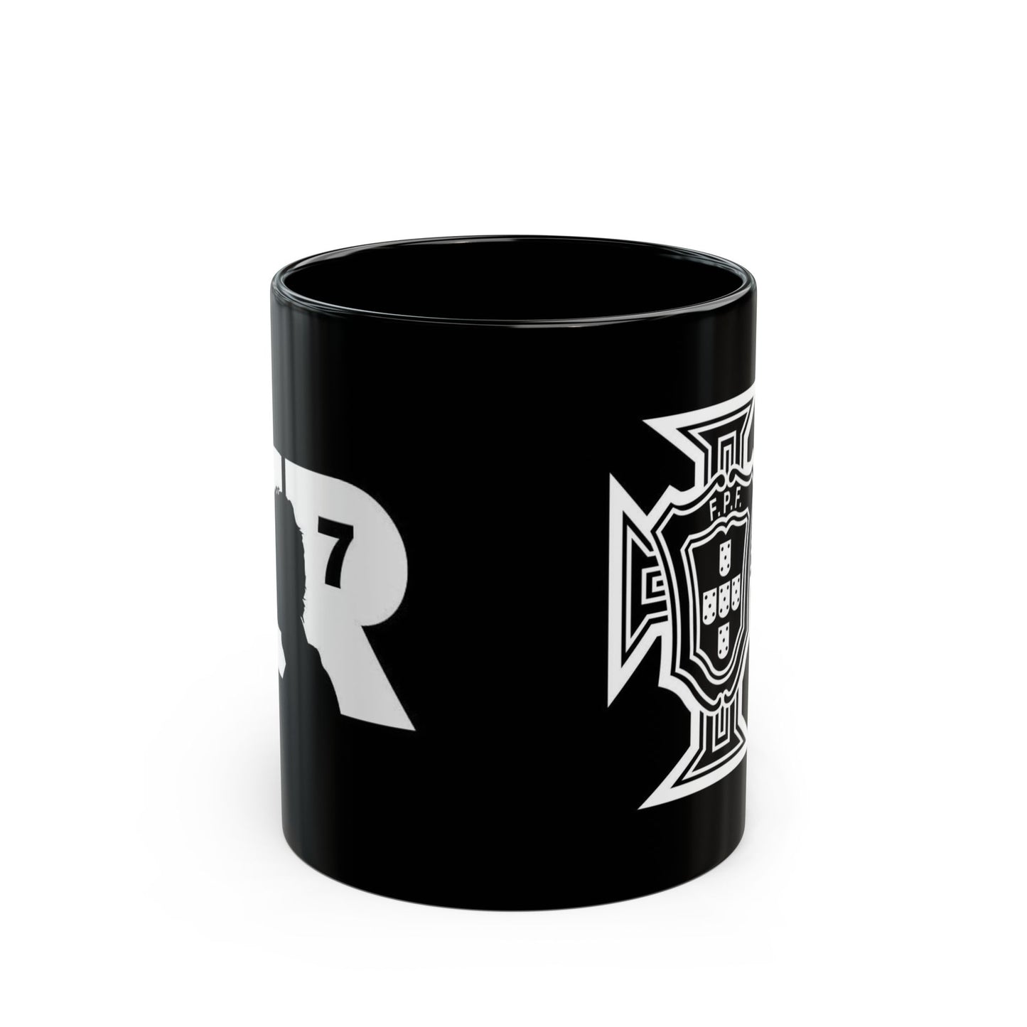 Portugal Football Crest Black Mug — Portuguese Soccer Fan Coffee Cup (11oz/15oz)