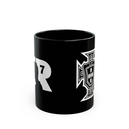 Portugal Football Crest Black Mug — Portuguese Soccer Fan Coffee Cup (11oz/15oz)