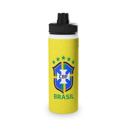 Brasil Soccer Crest Stainless Steel Water Bottle – Sports Lid