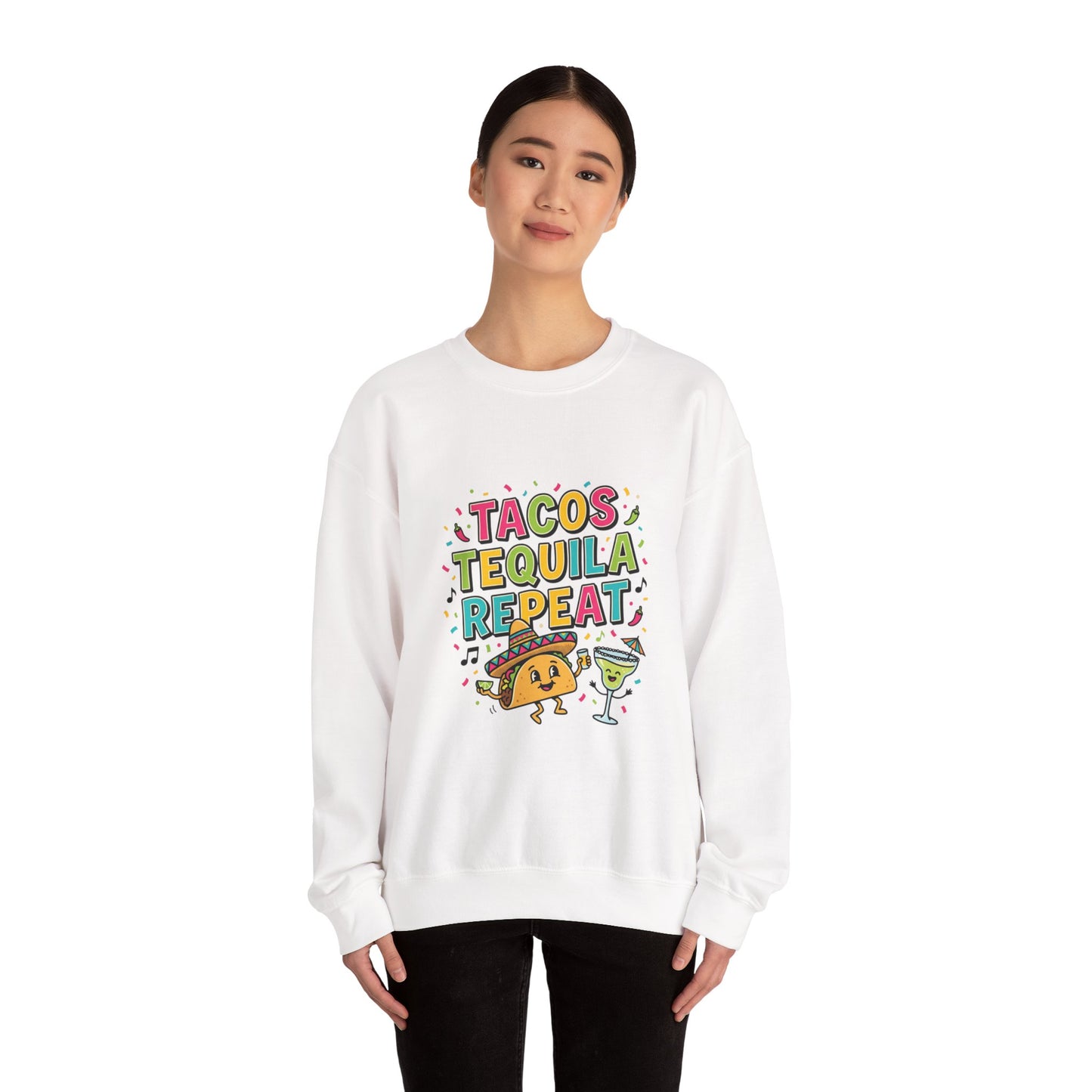 Tacos Tequila Repeat Sweatshirt | Cinco de Mayo, fiesta shirt