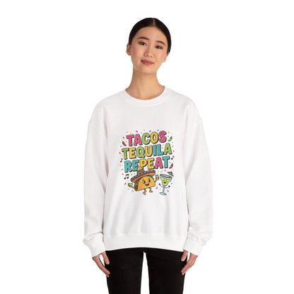 Tacos Tequila Repeat Sweatshirt | Cinco de Mayo, fiesta shirt