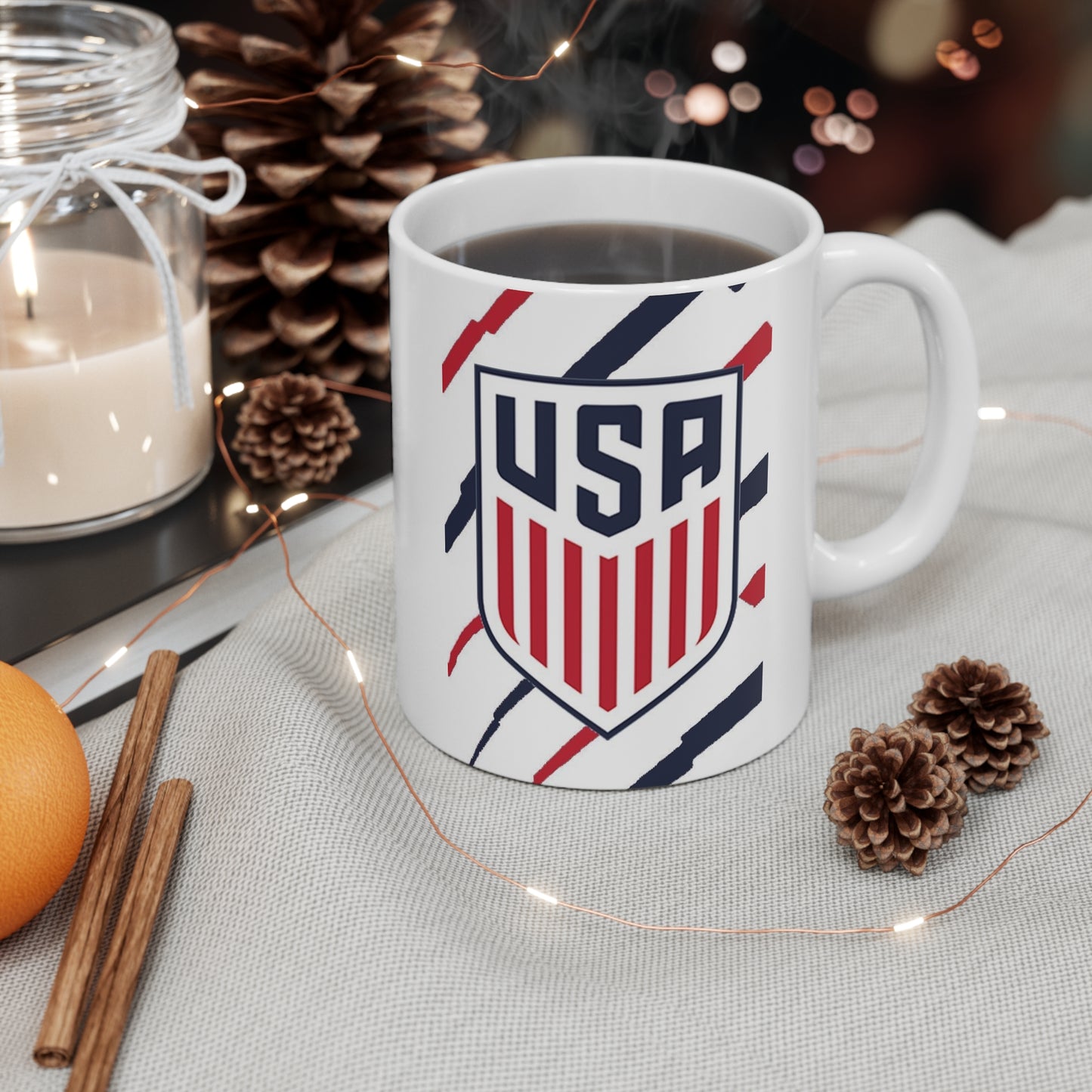 USA Shield 11oz Coffee Mug – Patriotic Red White Blue Drinkware