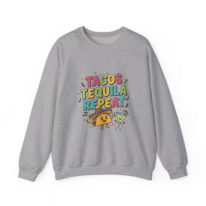 Tacos Tequila Repeat Sweatshirt | Cinco de Mayo, fiesta shirt