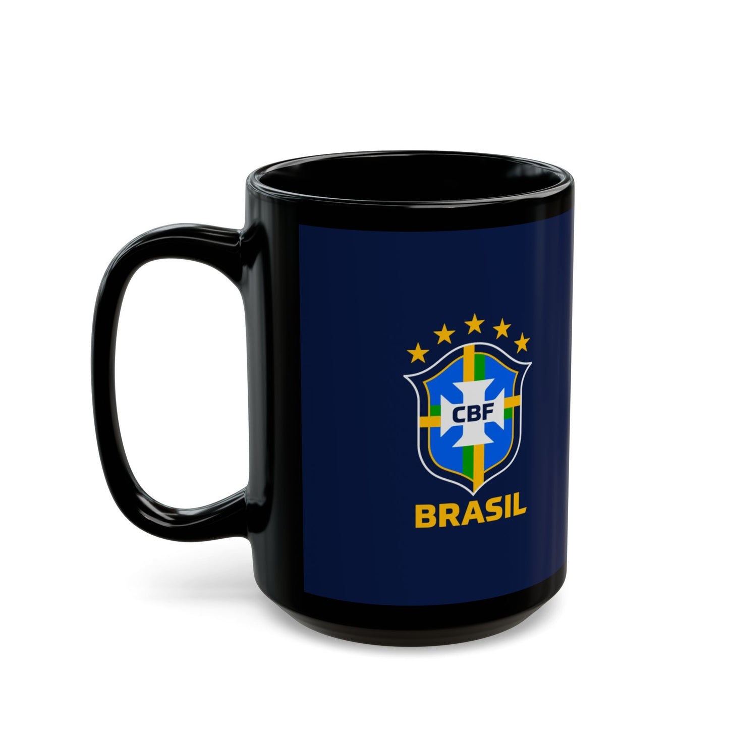 Brazil CBF Crest Black Coffee Mug (11oz & 15oz)