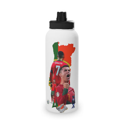 Portugal Soccer Stainless Steel Water Bottle — Cristiano Ronaldo Tribute Sports Bottle