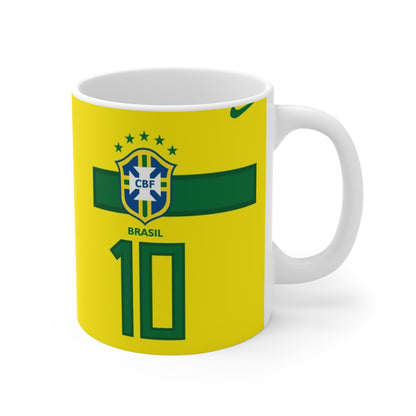 Brazil Soccer Team Mug - Seleção 2024 Yellow Football Fan Coffee Cup