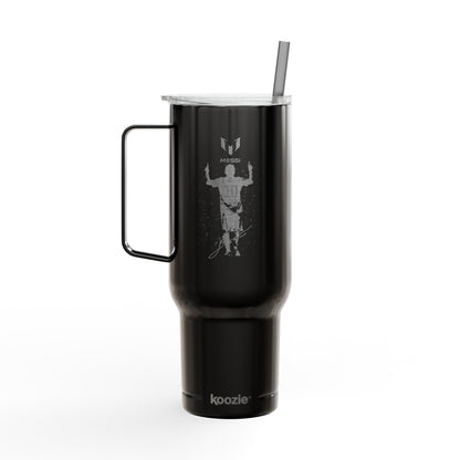 40oz Engraved Sports Tumbler — Soccer Player Silhouette Stainless Travel Mug with Lid & Straw