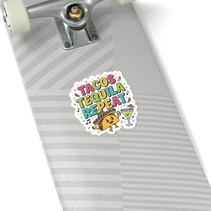 Tacos Tequila Repeat Sticker | Cinco de Mayo, Fiesta Humor
