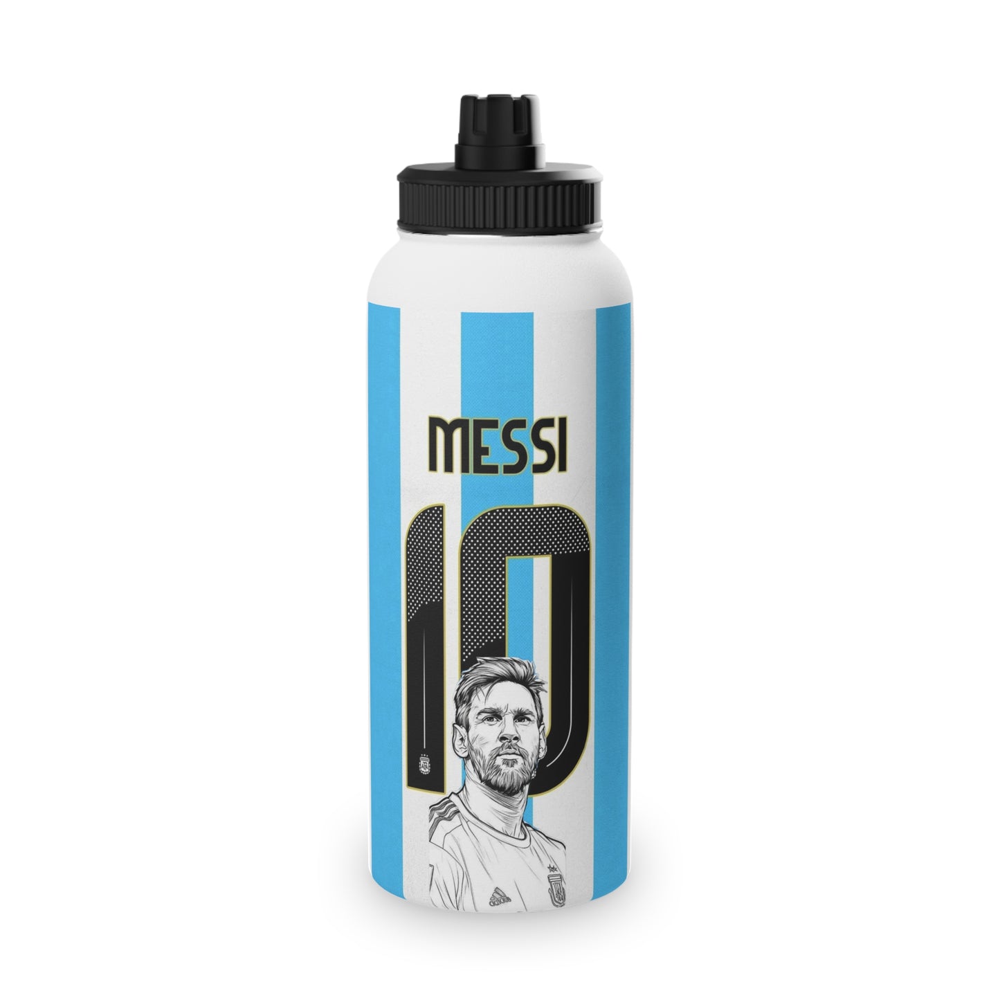 Lionel Messi #10 Argentina Stainless Steel Sports Water Bottle