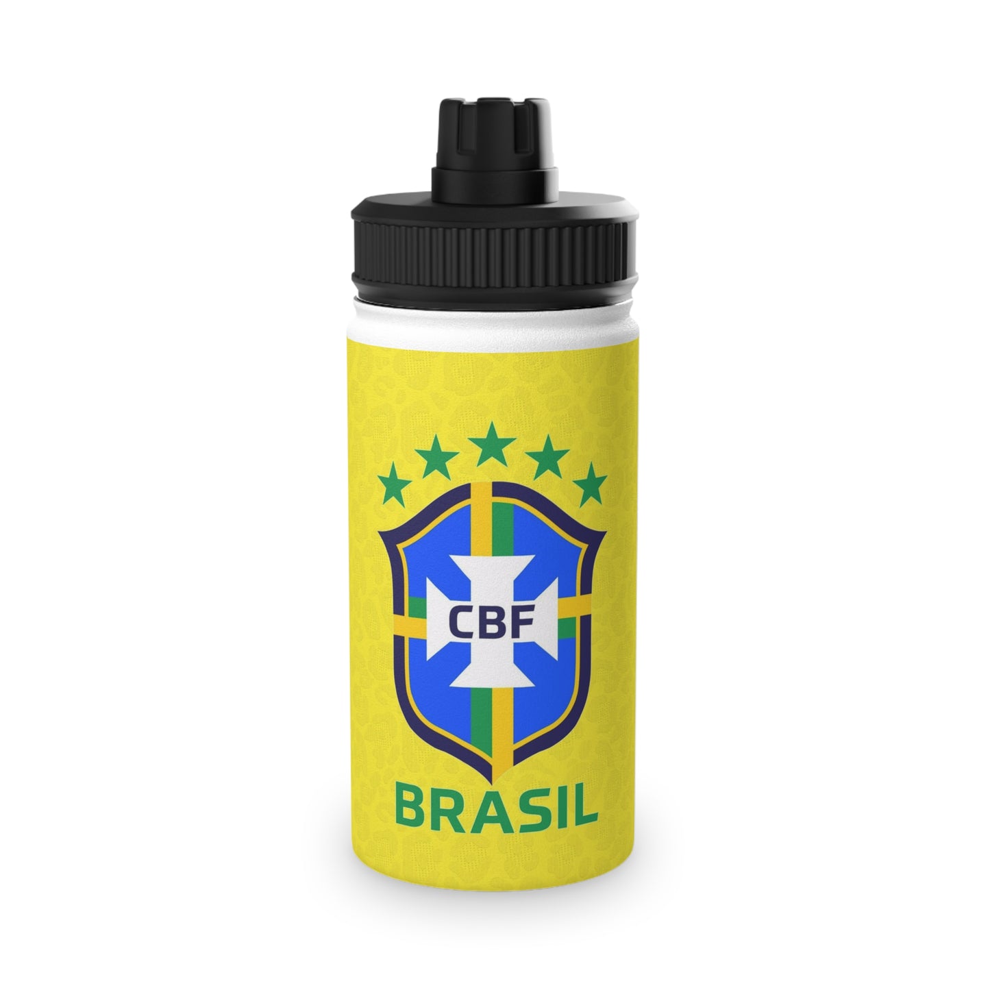 Brasil Soccer Crest Stainless Steel Water Bottle – Sports Lid