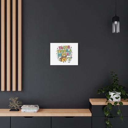 Tacos Tequila Repeat Canvas | Cinco de Mayo party wall art