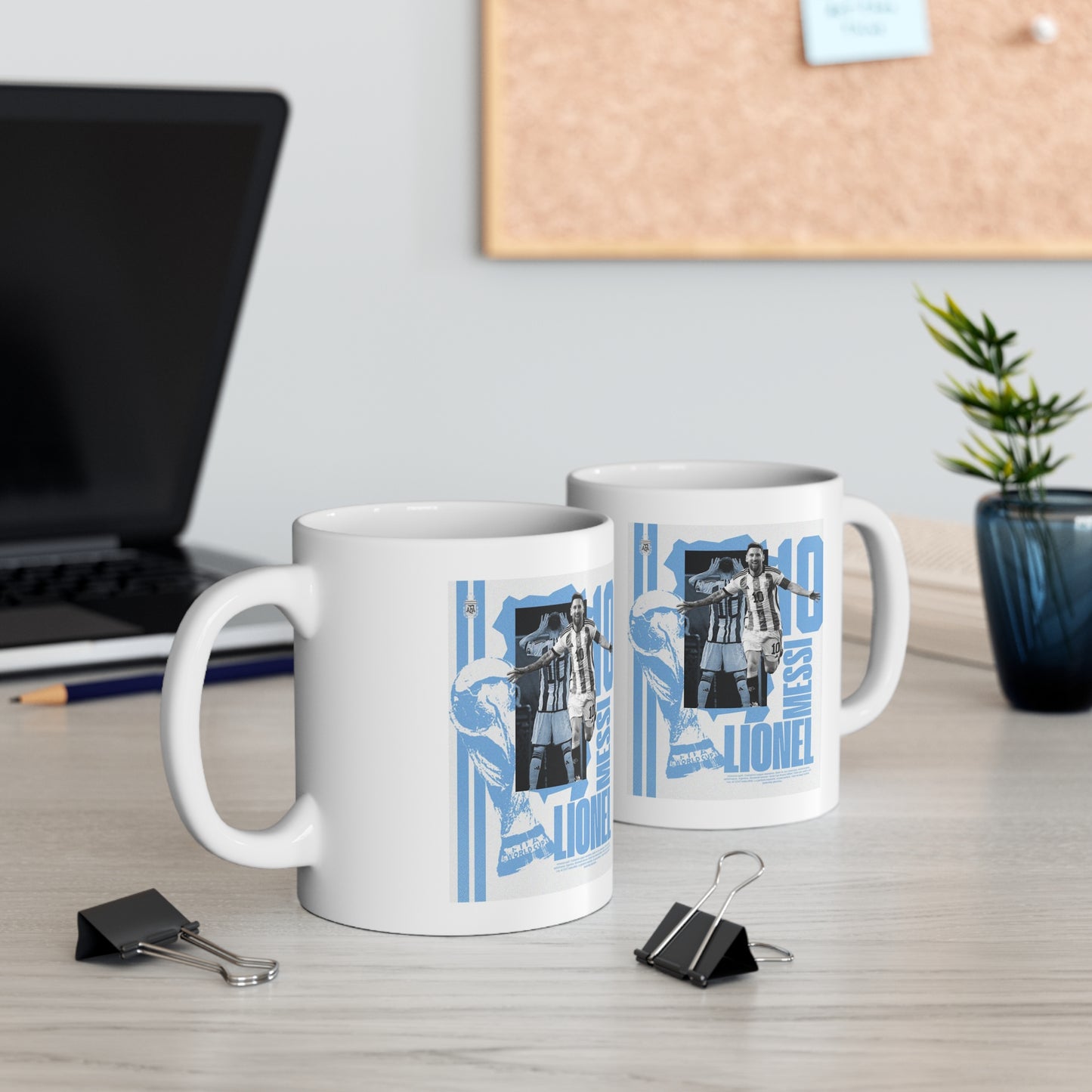Lionel Messi Soccer Mug — Retro Argentina Jersey 11oz Coffee Cup