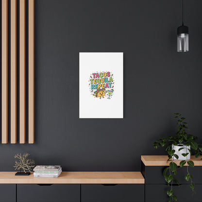 Tacos Tequila Repeat Canvas | Cinco de Mayo party wall art