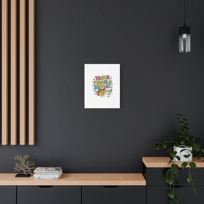 Tacos Tequila Repeat Canvas | Cinco de Mayo party wall art