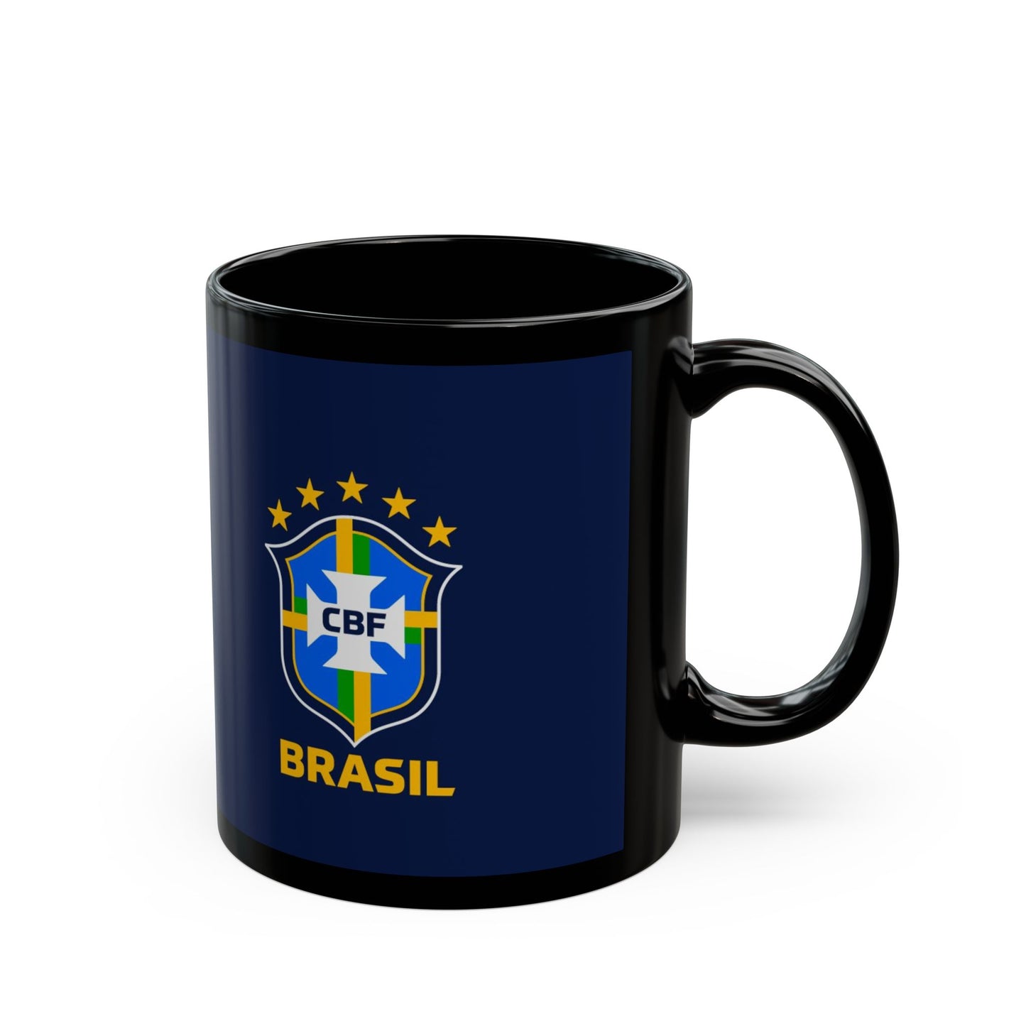 Brazil CBF Crest Black Coffee Mug (11oz & 15oz)