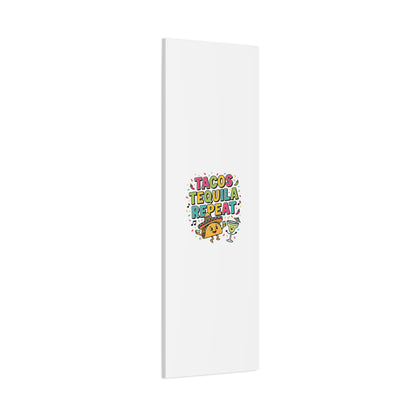 Tacos Tequila Repeat Canvas | Cinco de Mayo party wall art