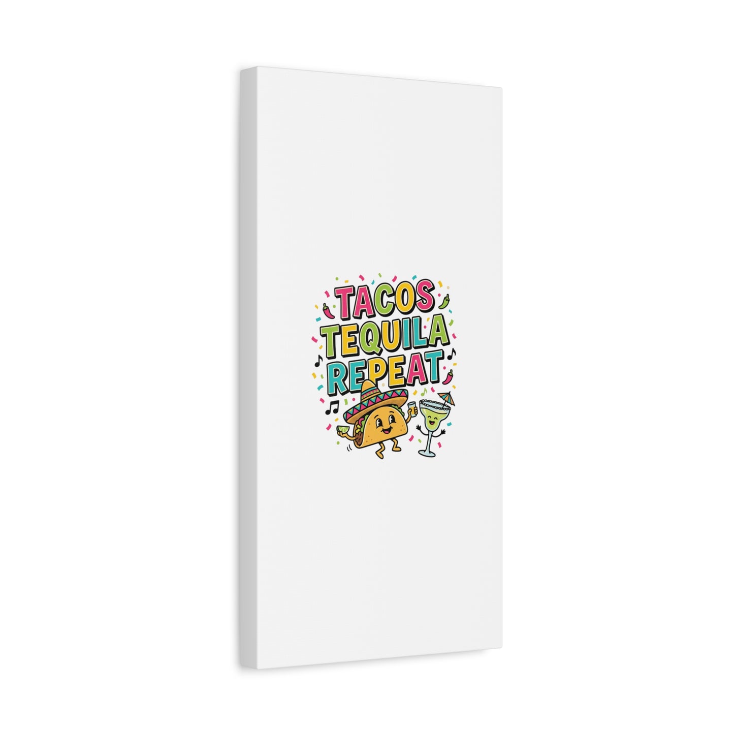 Tacos Tequila Repeat Canvas | Cinco de Mayo party wall art