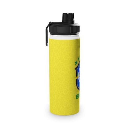 Brasil Soccer Crest Stainless Steel Water Bottle – Sports Lid