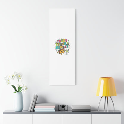 Tacos Tequila Repeat Canvas | Cinco de Mayo party wall art