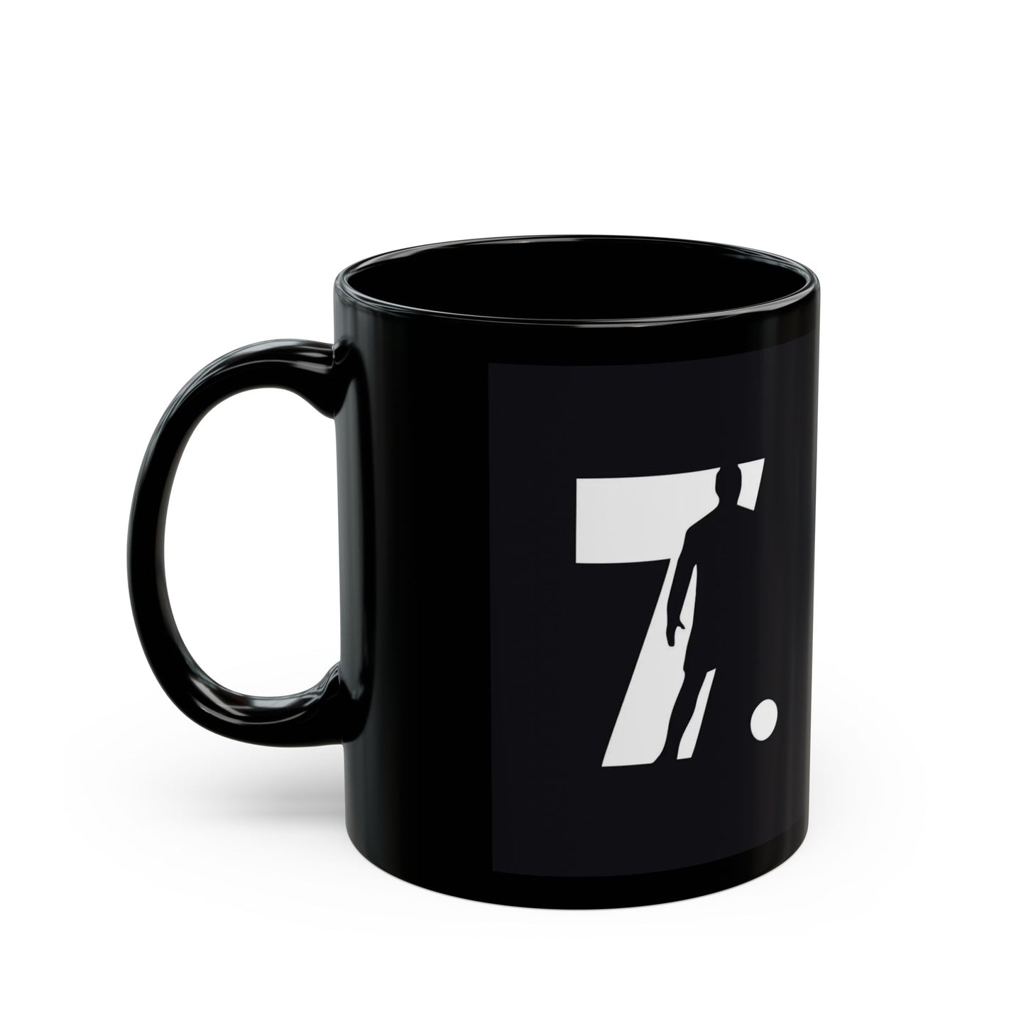 CR7 Ronaldo Black Ceramic Mug – Portrait Coffee Cup (11oz/15oz)