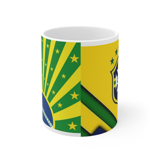 Brazil Flag Coffee Mug - Ordem e Progresso 11oz