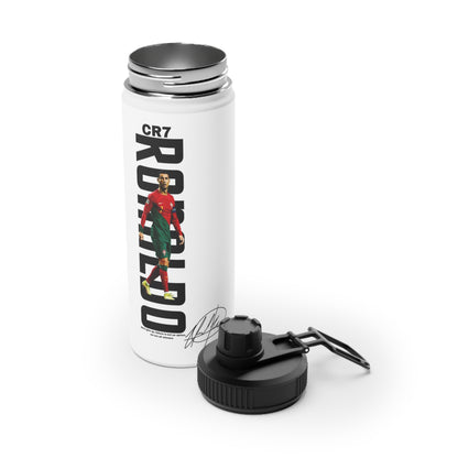 CR7 Ronaldo Stainless Steel Sports Water Bottle — Football Player Design