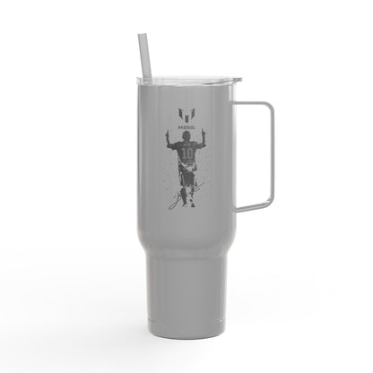 40oz Engraved Sports Tumbler — Soccer Player Silhouette Stainless Travel Mug with Lid & Straw
