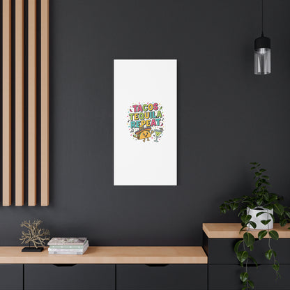 Tacos Tequila Repeat Canvas | Cinco de Mayo party wall art