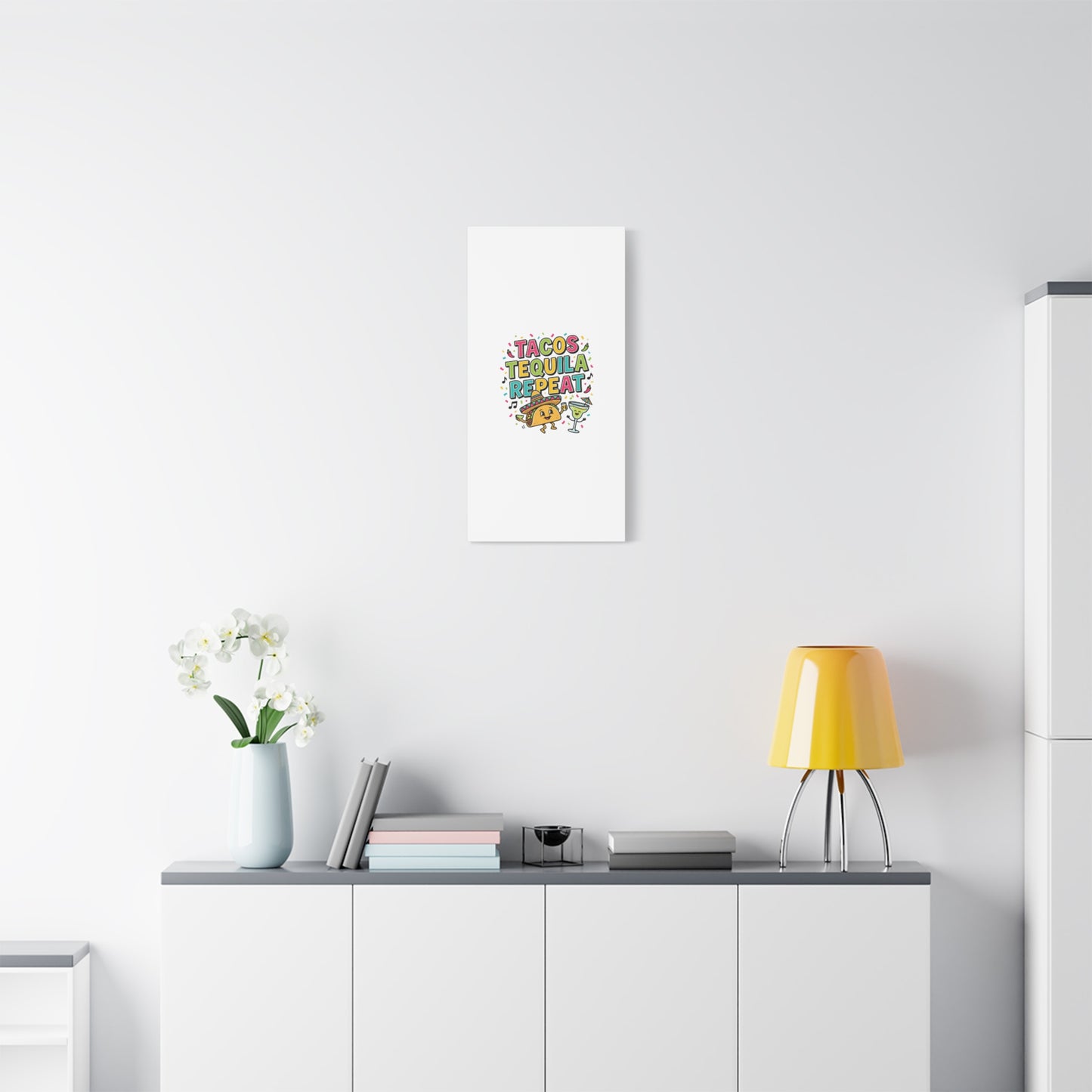 Tacos Tequila Repeat Canvas | Cinco de Mayo party wall art