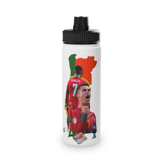 Portugal Soccer Stainless Steel Water Bottle — Cristiano Ronaldo Tribute Sports Bottle