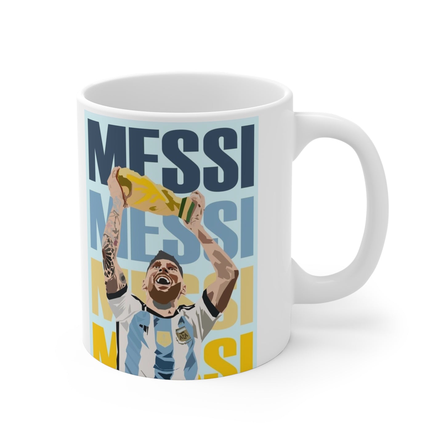 Messi World Cup Champion Mug — Lionel Messi Argentina Football Coffee Cup