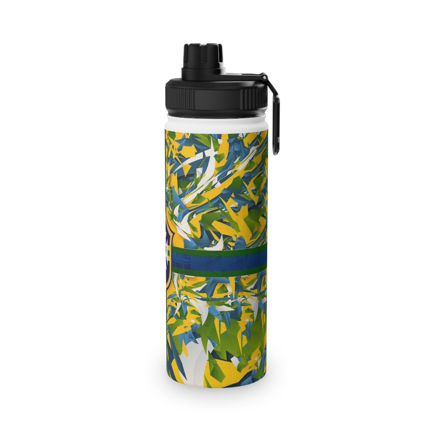 Brazil Flag Sports Water Bottle — CBF Crest Stainless Steel Bottle