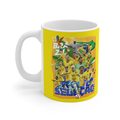 Brazil Soccer Team Mug - Seleção 2024 Yellow Football Fan Coffee Cup