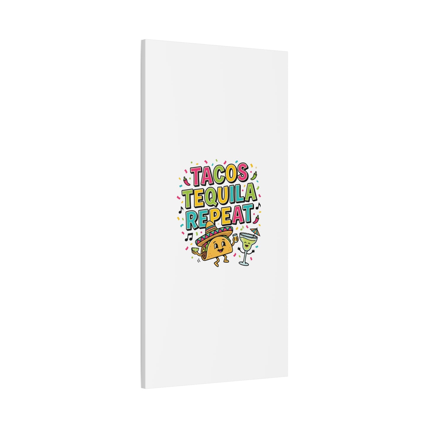 Tacos Tequila Repeat Canvas | Cinco de Mayo party wall art