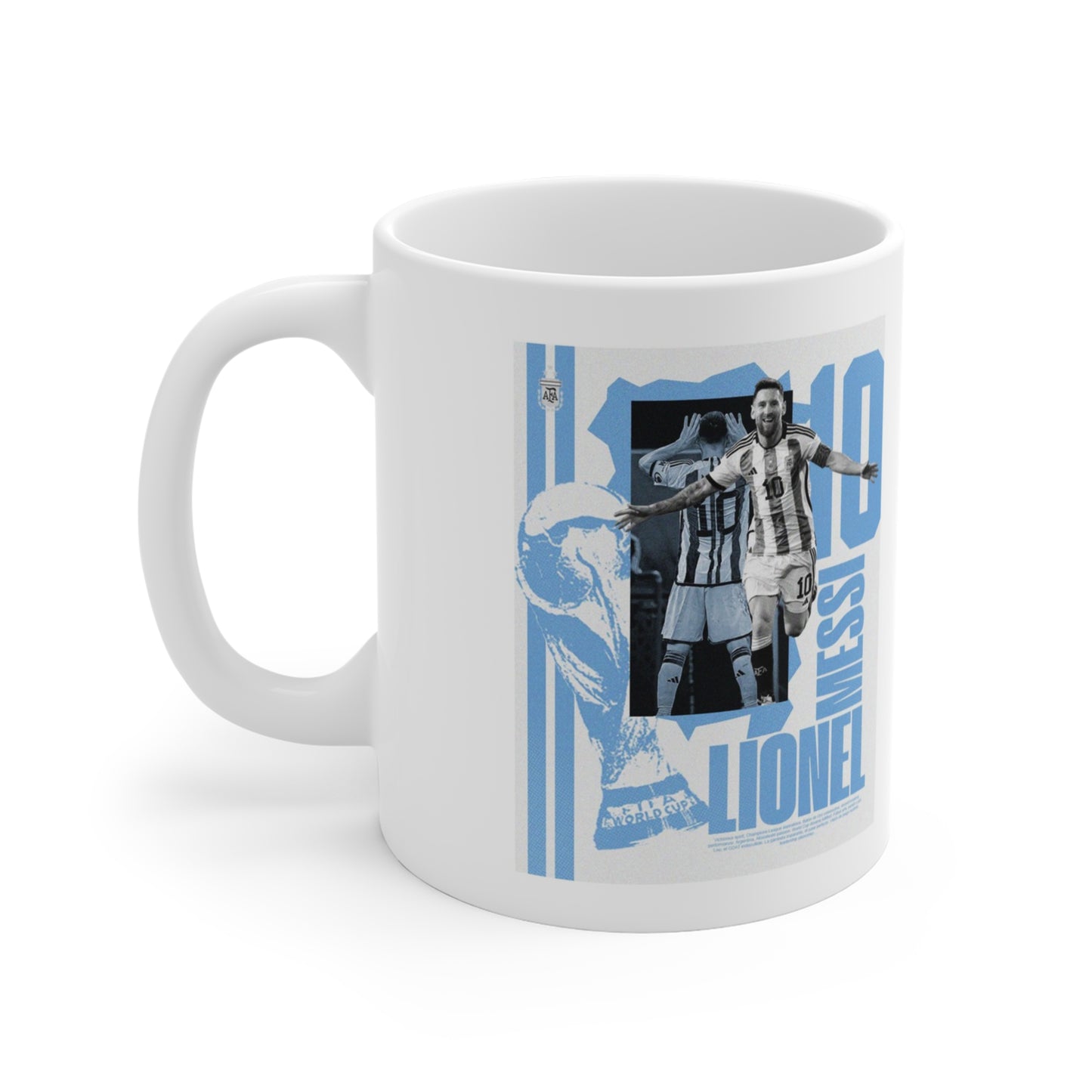 Lionel Messi Soccer Mug — Retro Argentina Jersey 11oz Coffee Cup