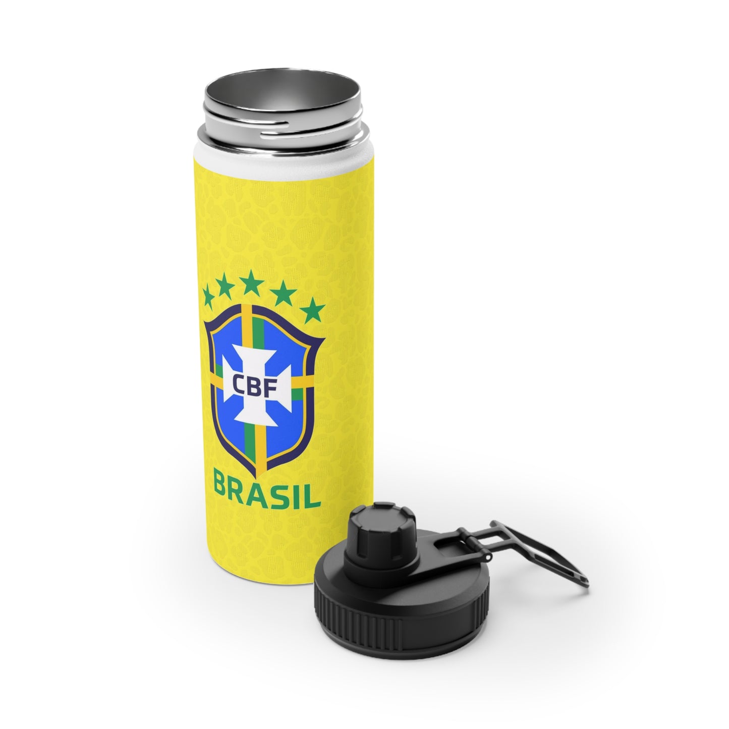 Brasil Soccer Crest Stainless Steel Water Bottle – Sports Lid