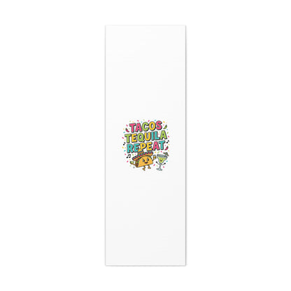 Tacos Tequila Repeat Canvas | Cinco de Mayo party wall art