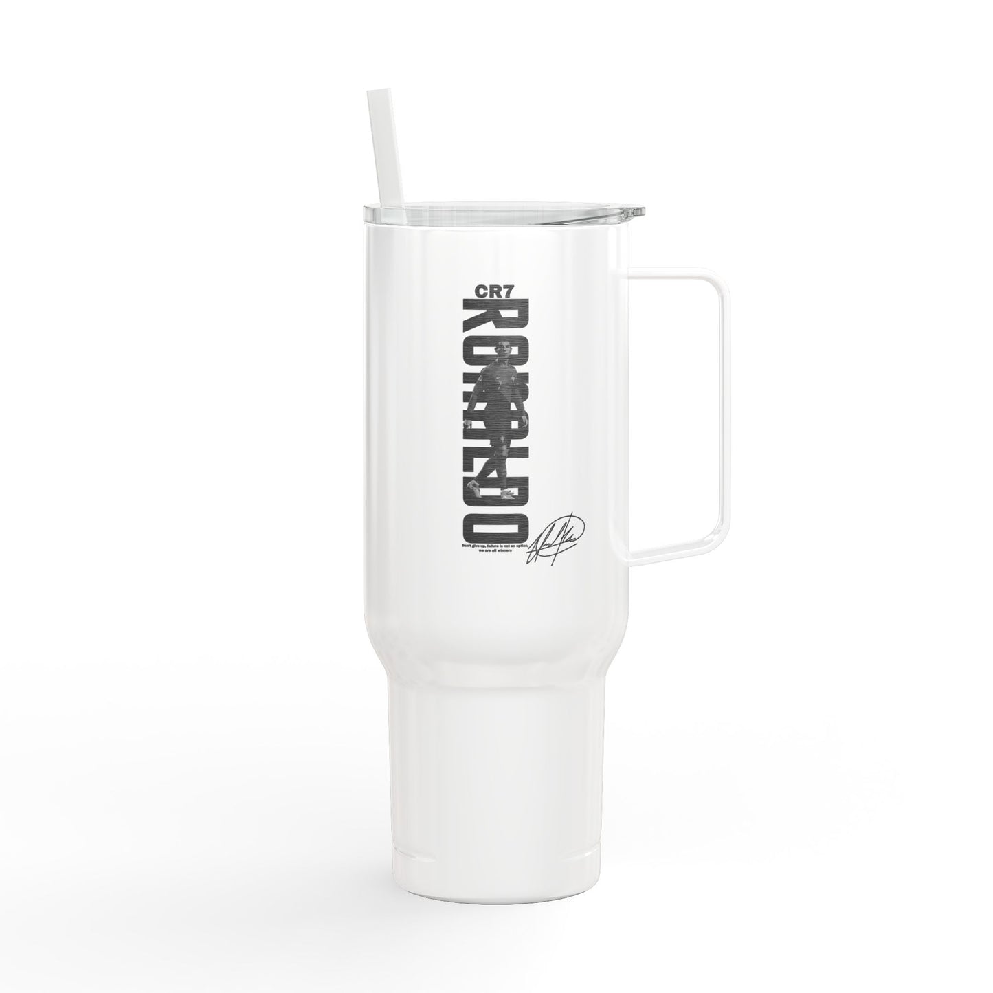 CR7 Ronaldo Signature 40oz Insulated Engraved Tumbler with Handle & Lid