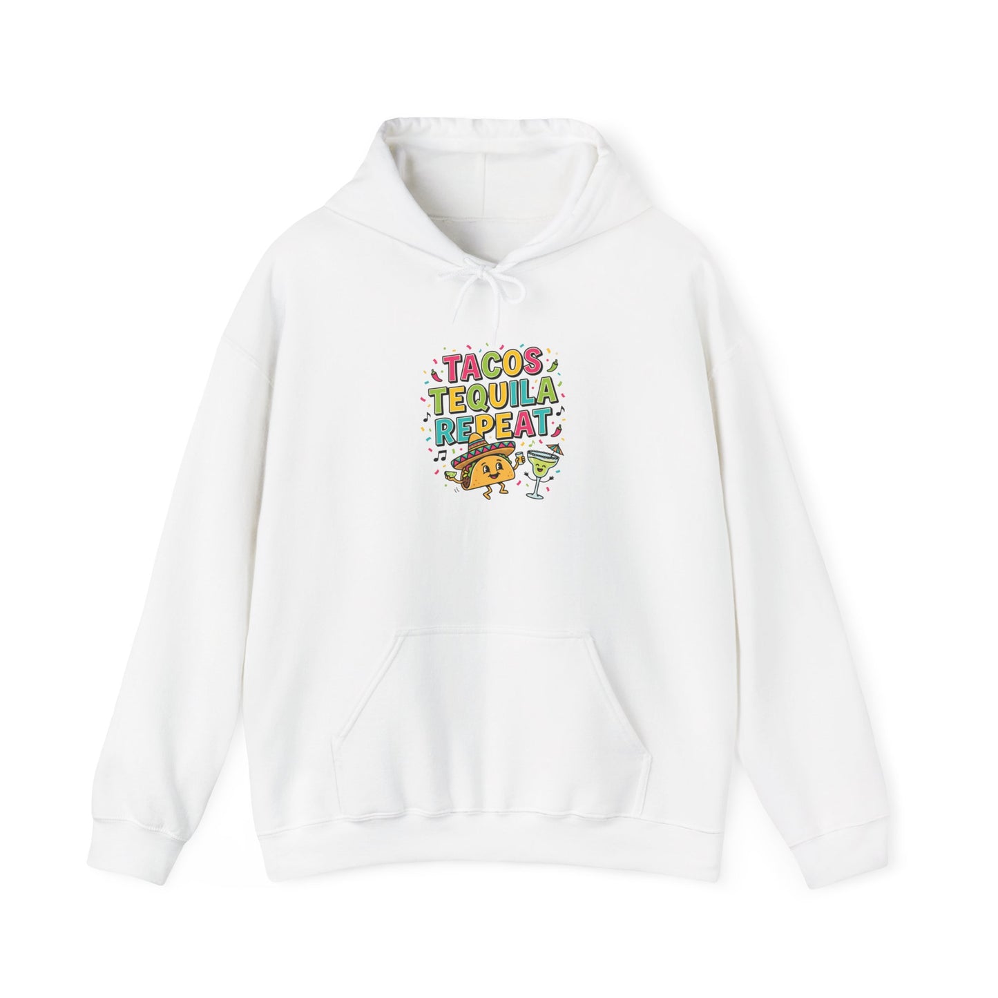 Tacos Tequila Repeat Hoodie | Cinco de Mayo taco shirt, margarita party sweatshirt