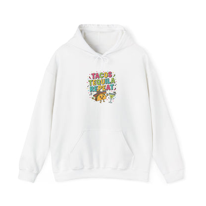 Tacos Tequila Repeat Hoodie | Cinco de Mayo taco shirt, margarita party sweatshirt
