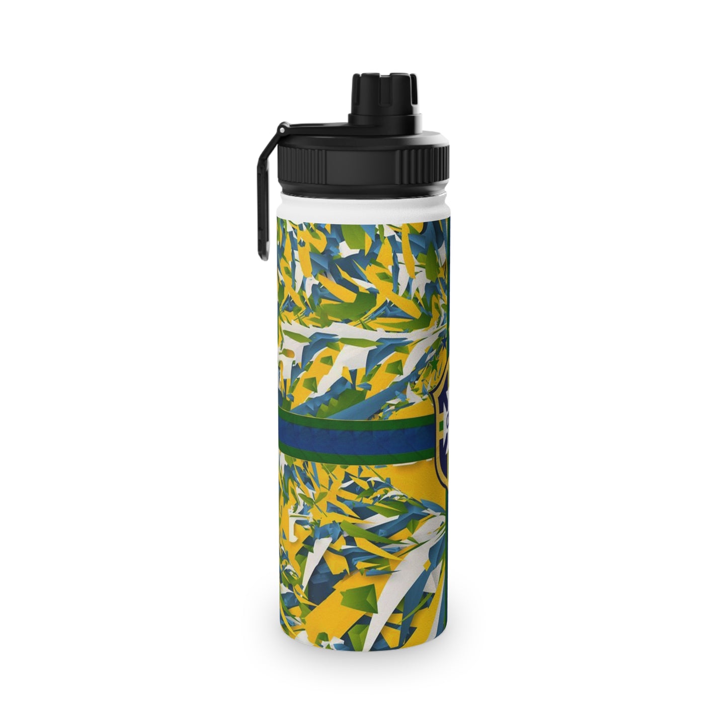 Brazil Flag Sports Water Bottle — CBF Crest Stainless Steel Bottle