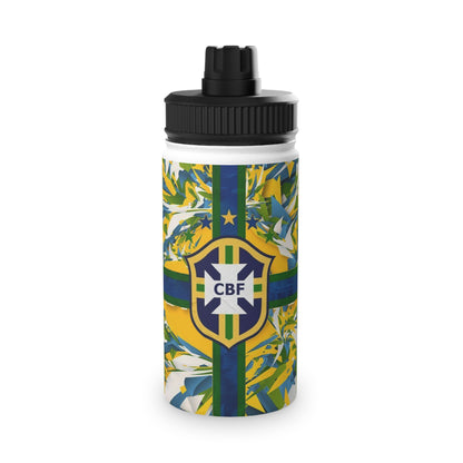 Brazil Flag Sports Water Bottle — CBF Crest Stainless Steel Bottle