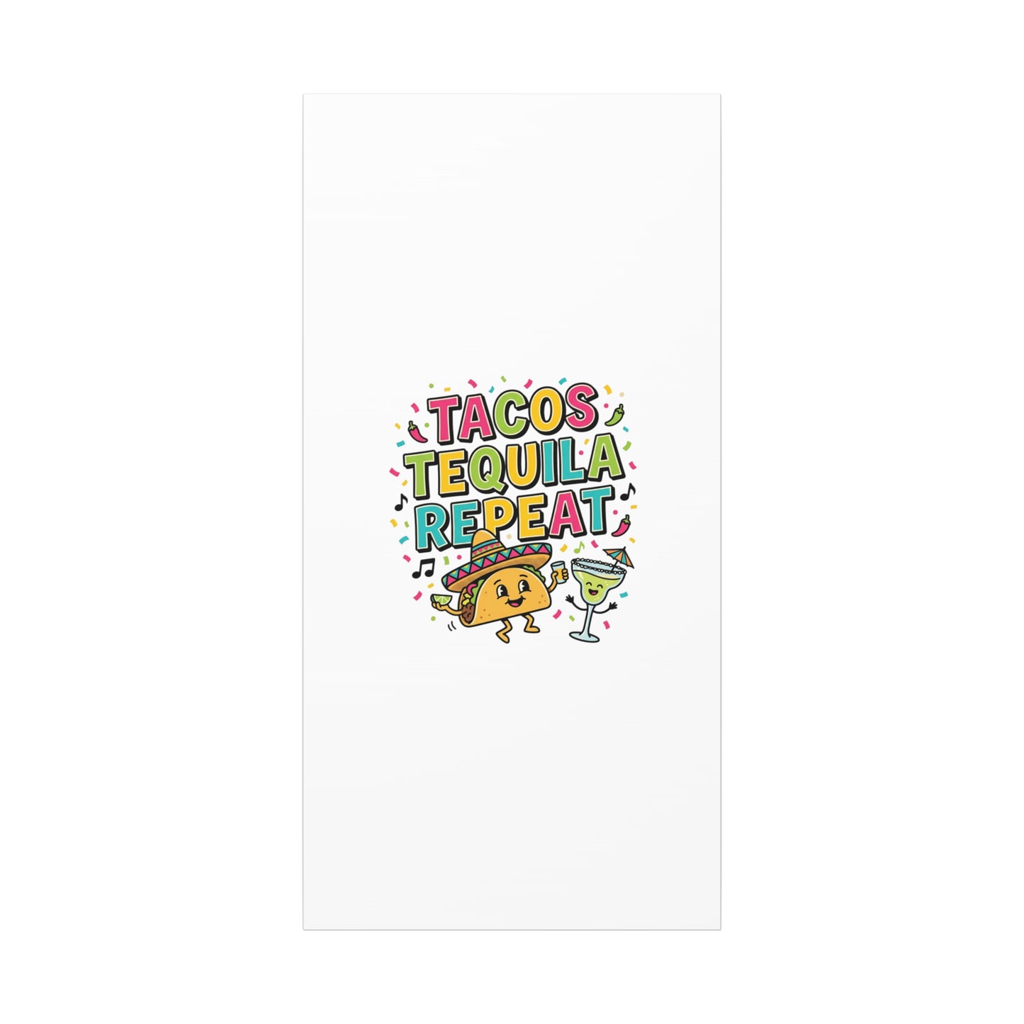 Tacos Tequila Repeat Canvas | Cinco de Mayo party wall art